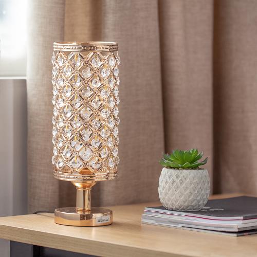 three light table lamp with crystal shade