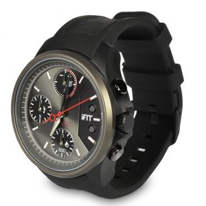 iFit Classic Water-Resistant Luxury Water-Resistant Fitness Watch w/Vibration Alerts & iFit App  (Obsidian)