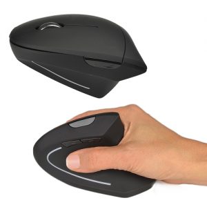 iMicro MO-WVEO01 6-Button 2.4GHz Wireless Vertical Ergonomic Optical Scroll Mouse w/USB Unifying Nano Receiver (Black)