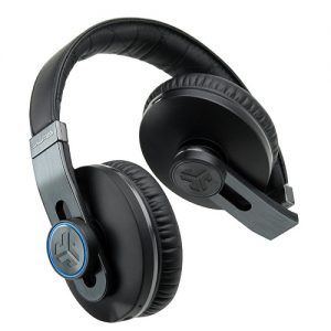 JLab Omni Folding Bluetooth Wireless On-Ear Stereo Headphones w/Inline Mic, Controls & Tangle-Free Flat Cable (Black)