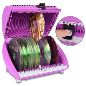 DiscGear Selector 50FX 50-Disc CD Case w/Title Sheet (Purple/White)