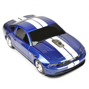 3-Button Road Mice Ford Mustang GT 2.4GHz Wireless Optical Scroll Mouse w/Nano USB Receiver (Blue/White)