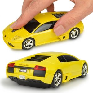 3-Button Road Mice Lamborghini Murcielago 2.4GHz Wireless USB Optical Scroll Mouse (Yellow)